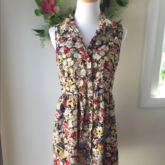 new look floral shirt dress
